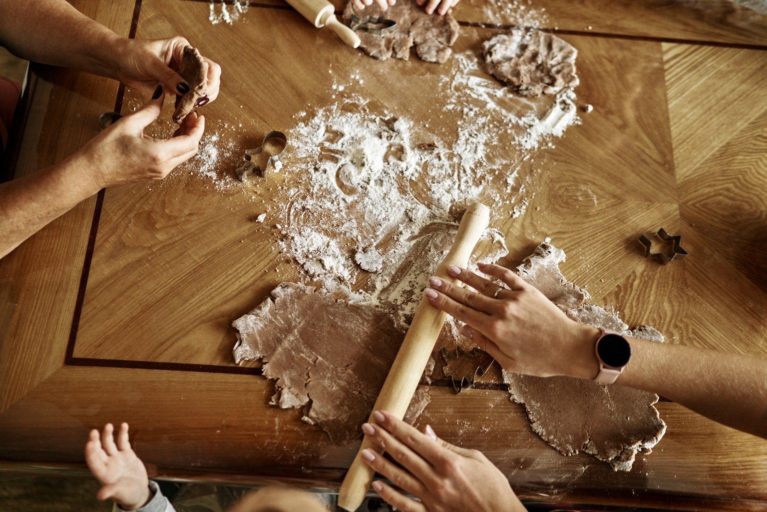 Women and Child Making Cookies 