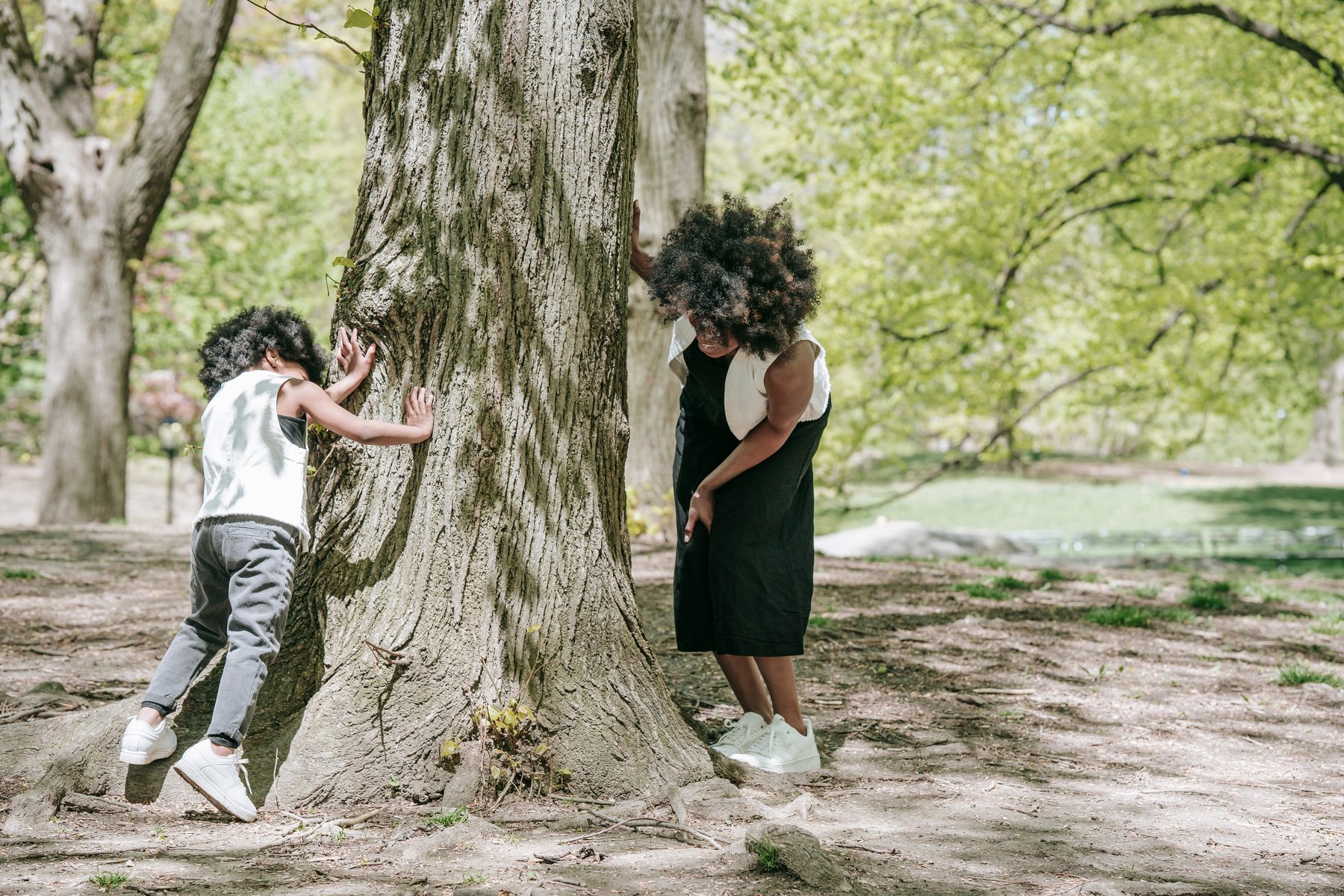 Mother and Child Playing Hide and Seek